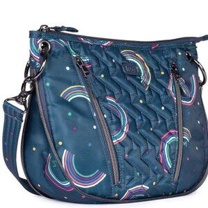 Lug Swivel Convertible Crossbody - Rainbow Navy Live Life In Color handbag - EUC